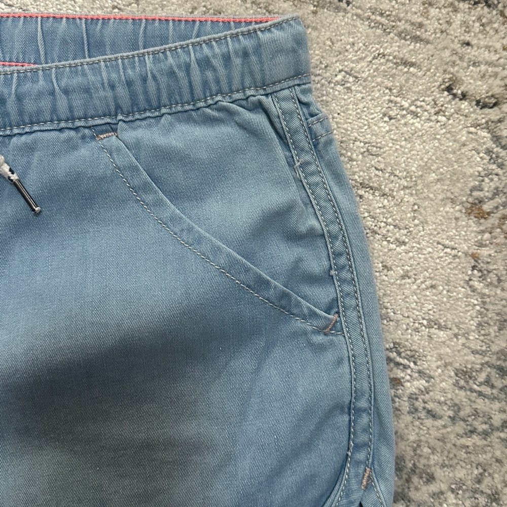 Roxy Light Blue Jean Shorts with Drawstring and elaastic. - Picture 4 of 5